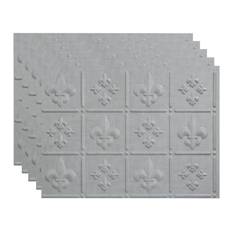 Cashmere Vinyl Fleur de Lis Decorative Backsplash Panel