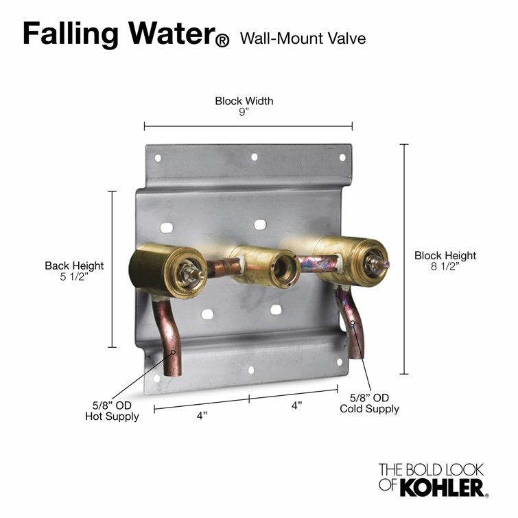 Brass Two-Handle Wall-Mount Ceramic Valve