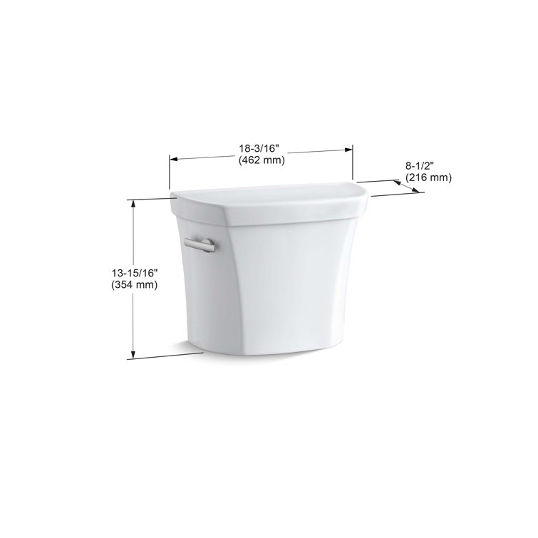 White Ceramic High-Efficiency Single Flush Toilet Tank