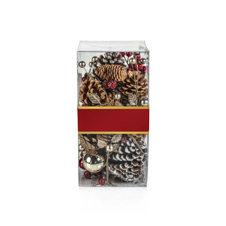 Red and Brown Holiday Botanical Vase and Bowl Fillers
