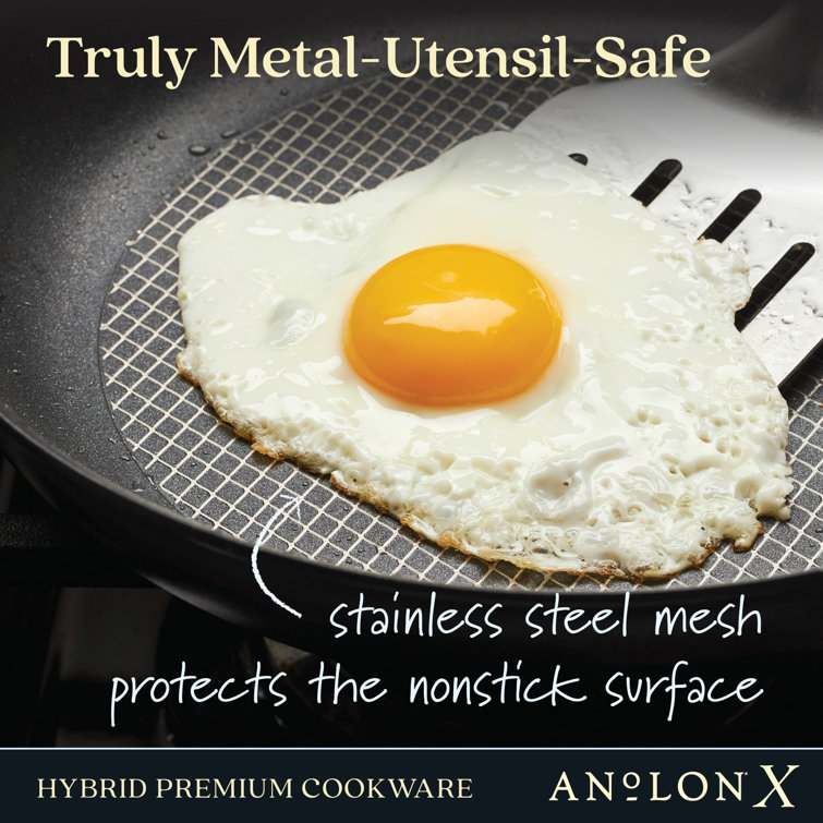 12-Inch Black Stainless Steel Nonstick Fry Pan with Lid