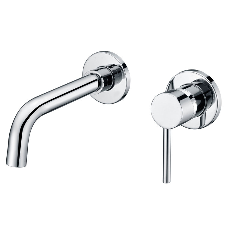 Contemporary Polished Brass Wall-Mounted Bathroom Faucet