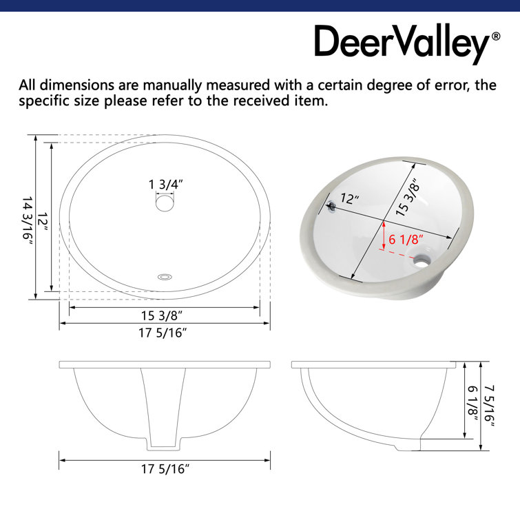 White Ceramic Oval Undermount Bathroom Sink with Overflow
