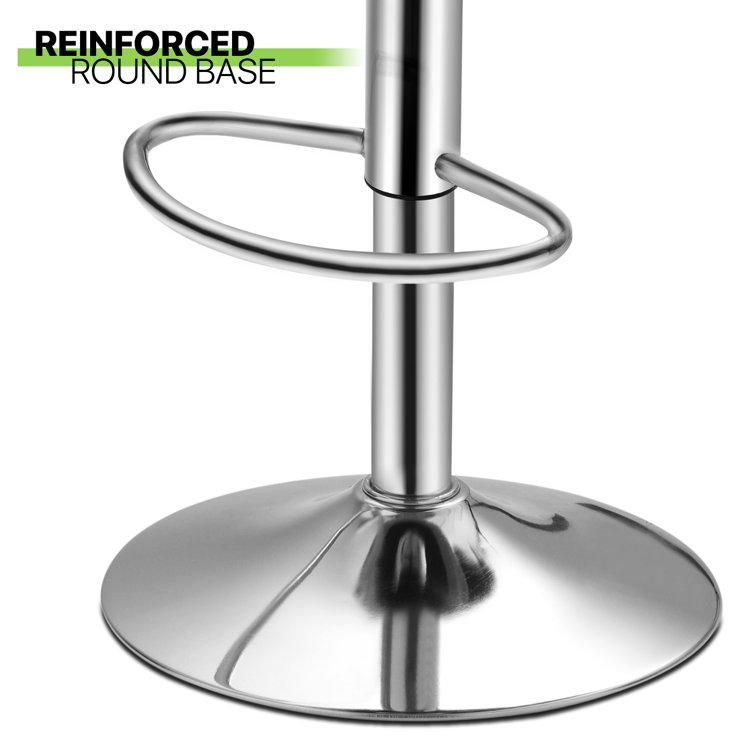 Red Adjustable Swivel Metal Counter Stool with Upholstered Seat