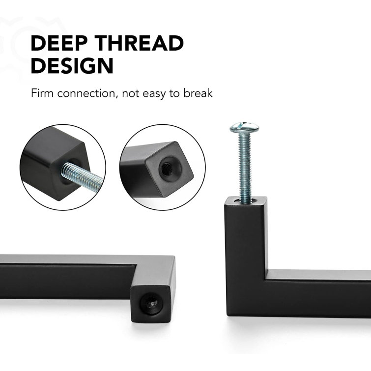 Matte Black 5'' Aluminum Alloy Cabinet Handle Pulls