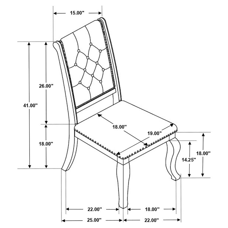 Cream Upholstered Tufted Side Chair with Light Brown Wood Frame