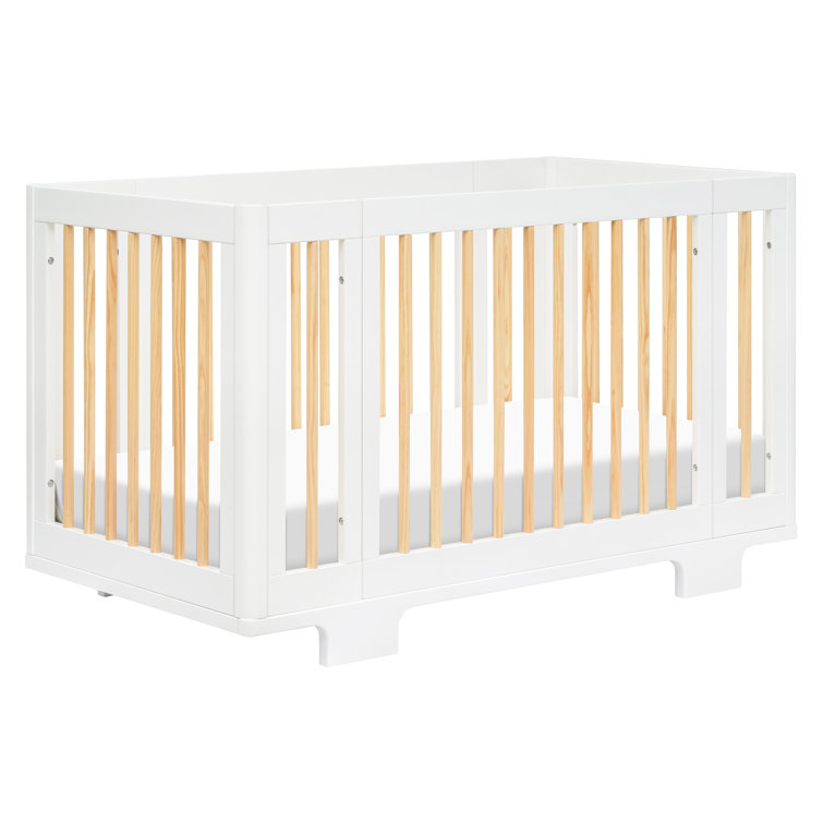 Yuzu White and Natural 8-in-1 Convertible Crib with All-Stages Conversion Kits