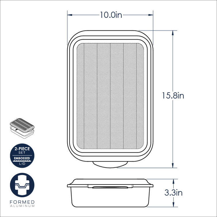 Nordic Ware 9x13 Aluminum Pan with Embossed Prism Lid