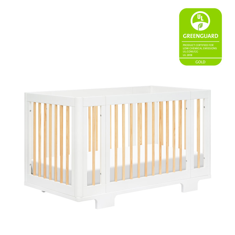 Yuzu White and Natural 8-in-1 Convertible Crib with All-Stages Conversion Kits