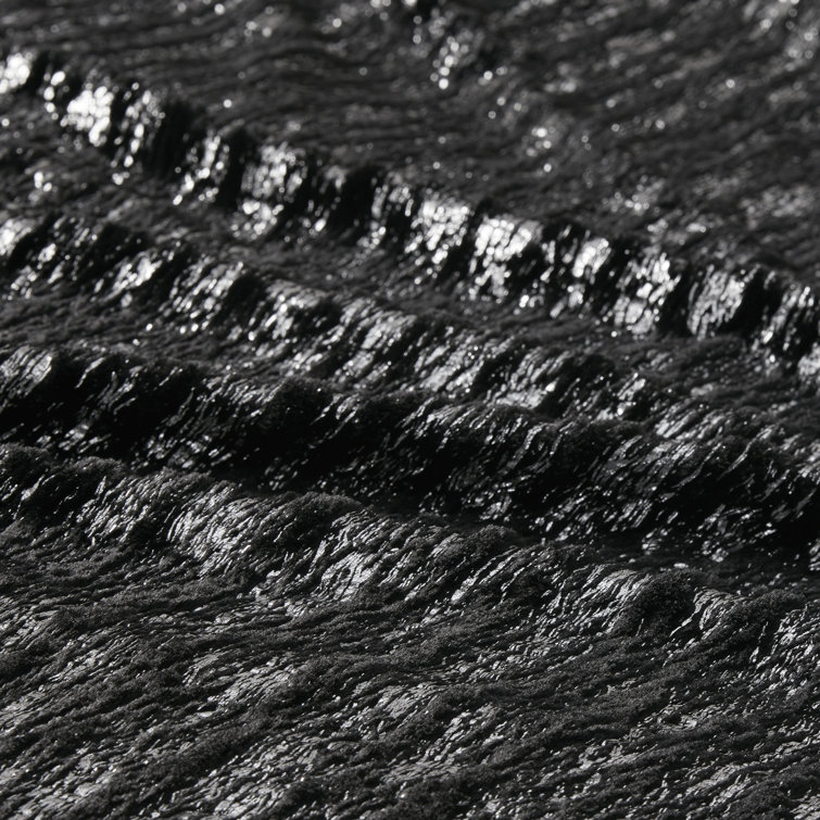 King Black and Silver Reversible Faux Fur Comforter Set