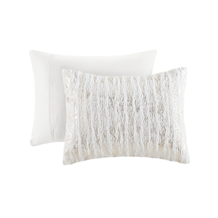 510 Design Metallic Print Faux Fur Comforter Set
