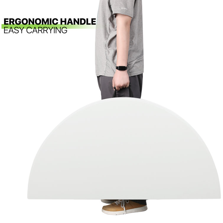 White Round Foldable Plastic Table with Steel Frame