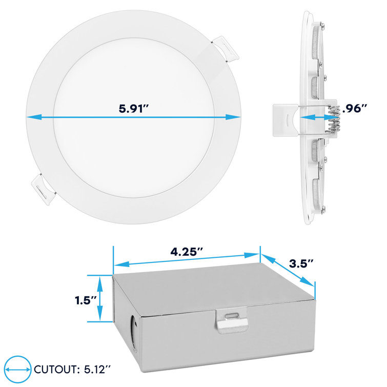 5.91'' White Aluminum LED Recessed Lighting Kit