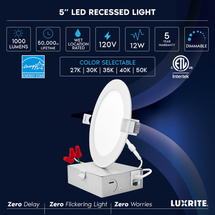5.91'' White Aluminum LED Recessed Lighting Kit