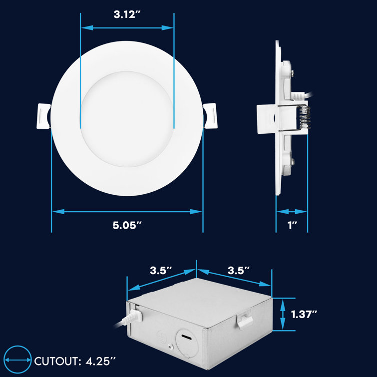 5.05'' White Smart LED Recessed Lighting Kit with WiFi Control