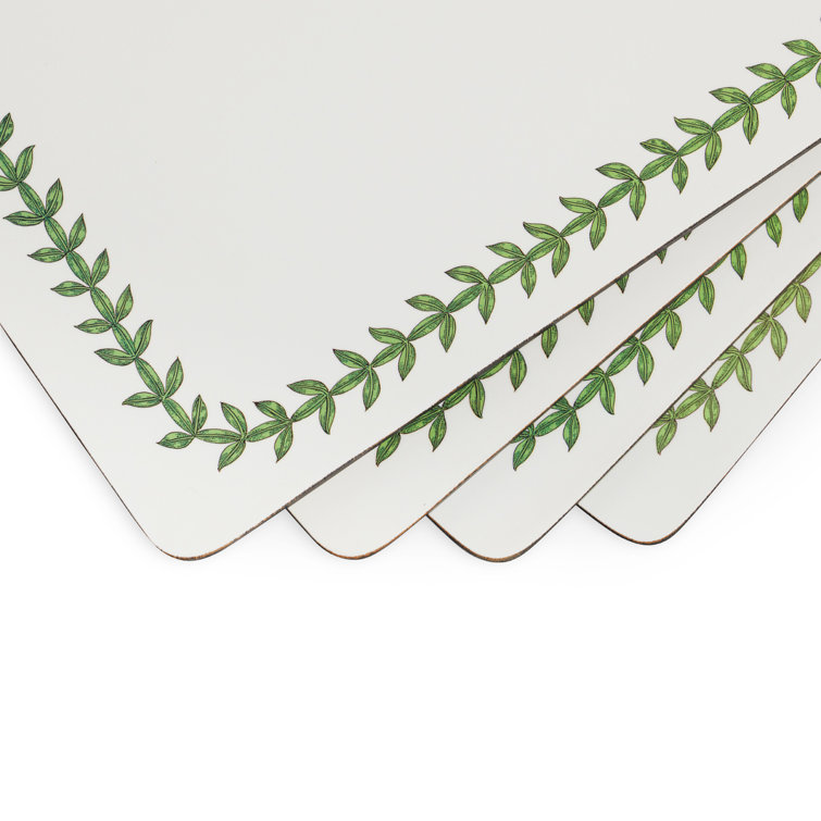 Botanic Garden Floral Hardboard Placemats with Cork Backing, Set of 4