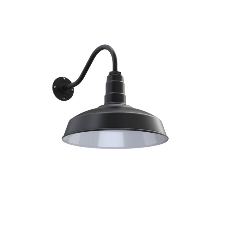 Black Steel Gooseneck Barn Light Fixture