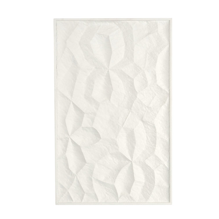White Geometric Textured Metal Wall Sculpture