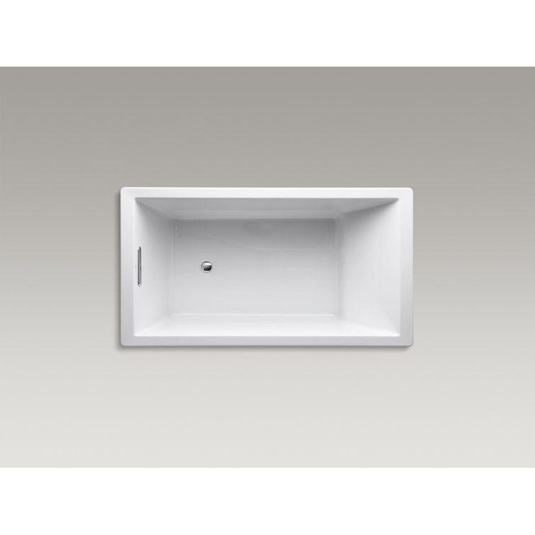 White Acrylic 66" x 36" Drop-In Soaking Bathtub