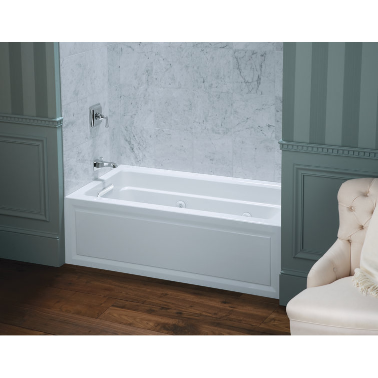 Archer 60" White Acrylic Alcove Whirlpool Bathtub with Jets