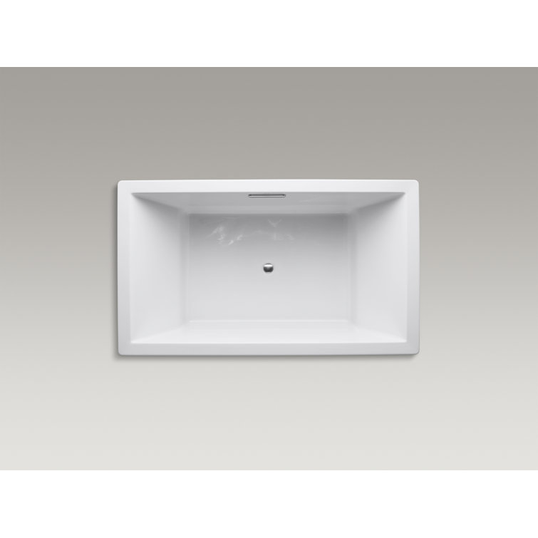 White Acrylic 60" x 32" Drop-In Soaking Bathtub