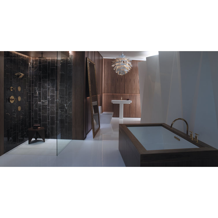 White Acrylic 60" x 32" Drop-In Soaking Bathtub