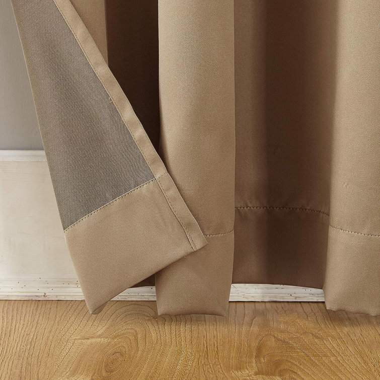 Black Polyester Room Darkening Rod Pocket Curtain Panel