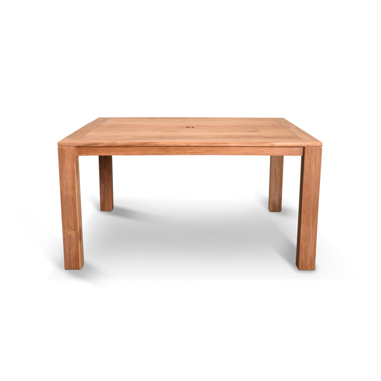 Natural Teak Square 8-Person Outdoor Dining Set with Henna Cushions