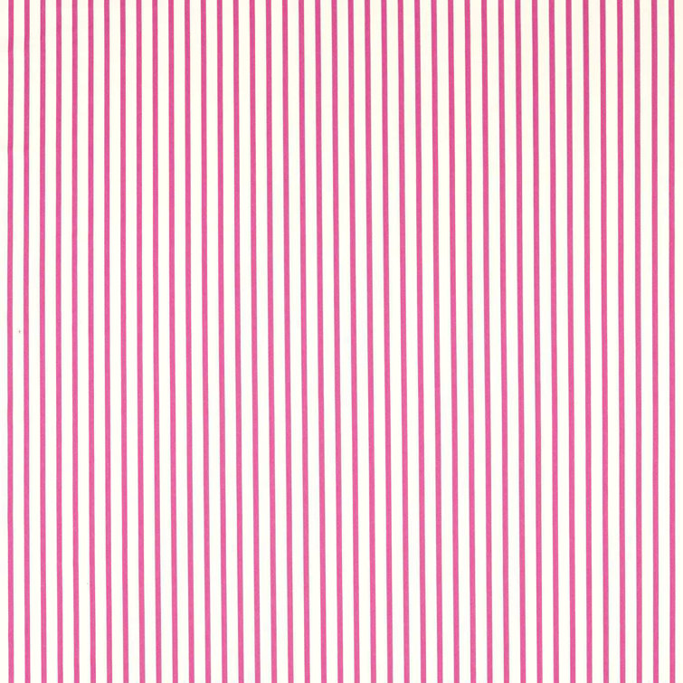 Spinel Pink and White Cotton Ribbon Stripe Fabric
