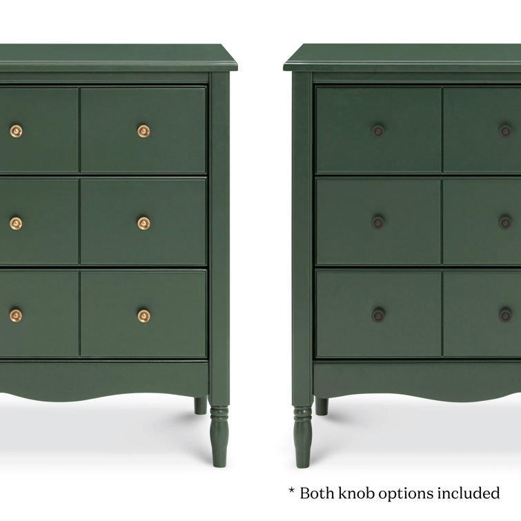 Forest Green Double Dresser with Six Drawers