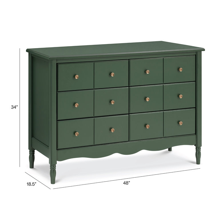 Forest Green Double Dresser with Six Drawers