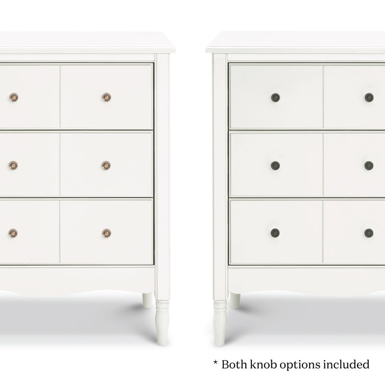 Warm White Double Dresser with Apothecary Style Drawer Fronts