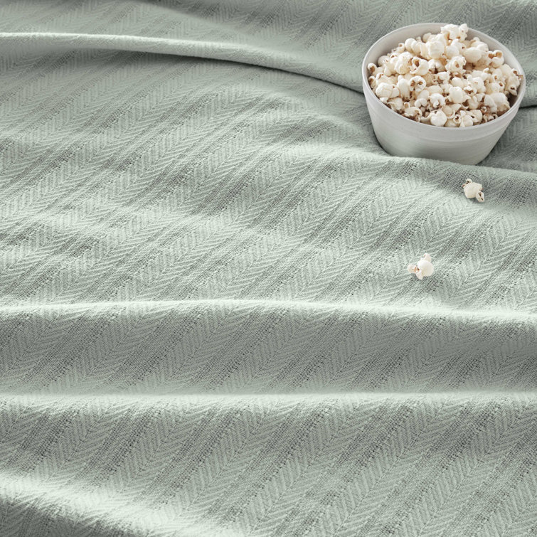 Twin Gray Cotton Machine Washable Blanket