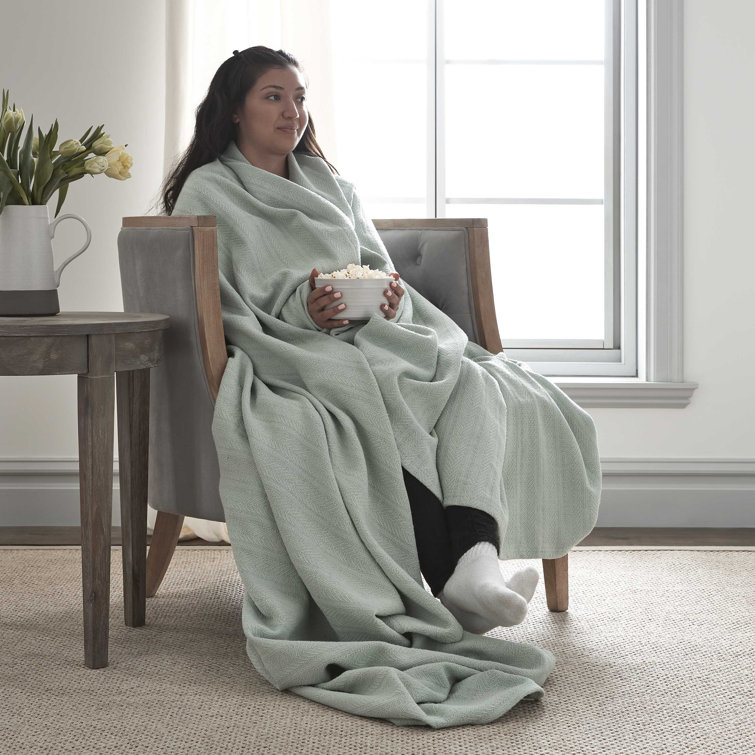 Twin Gray Cotton Machine Washable Blanket
