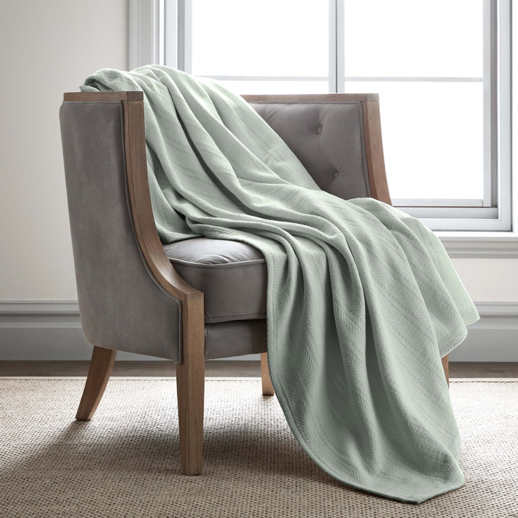 Twin Gray Cotton Machine Washable Blanket