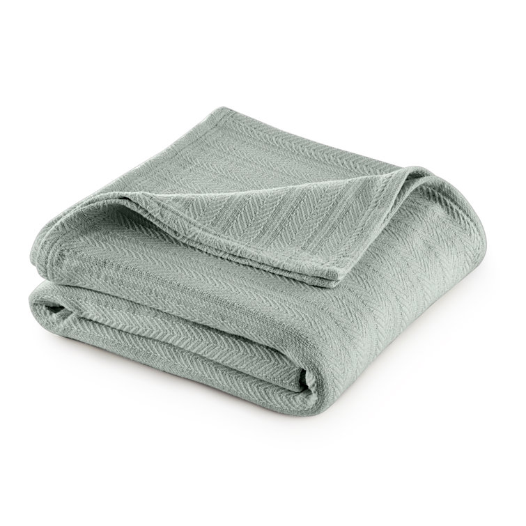 Twin Gray Cotton Machine Washable Blanket