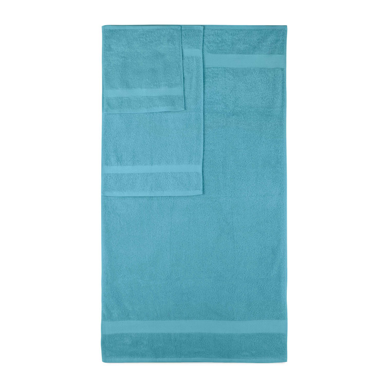 Island Blue Cotton 6-Piece Hand and Bath Towel Set