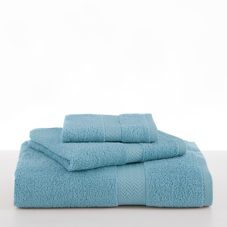 Island Blue Cotton 6-Piece Hand and Bath Towel Set