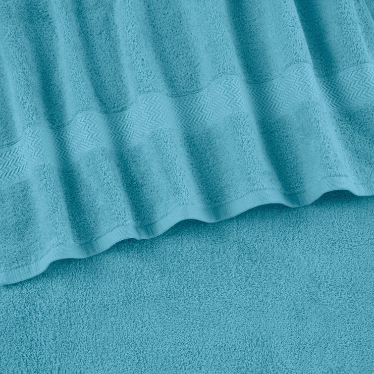 Island Blue Cotton 6-Piece Hand and Bath Towel Set