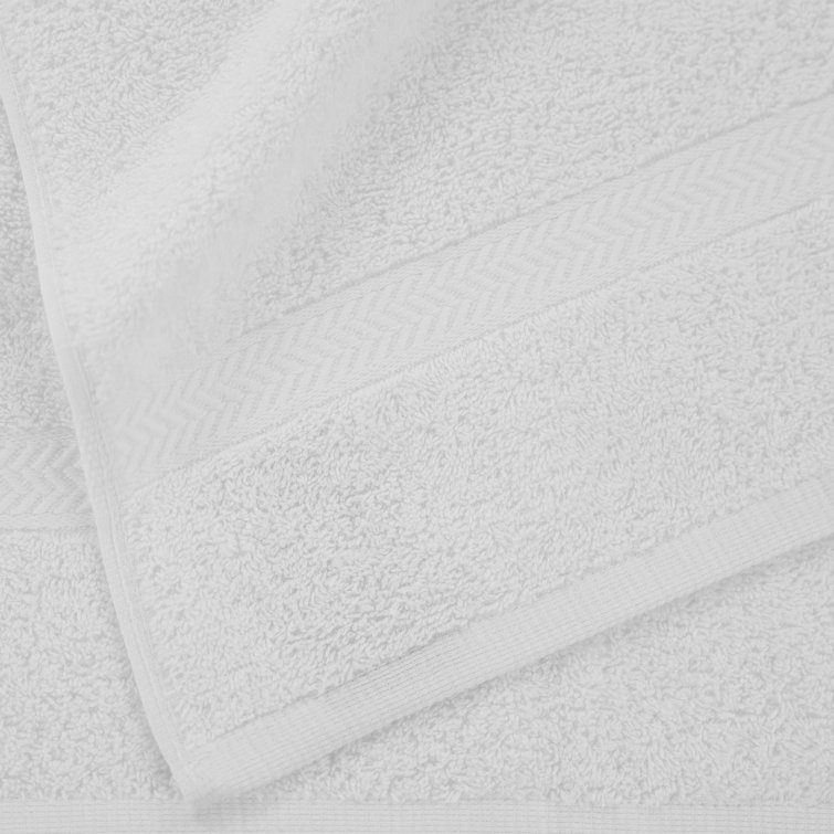 Oversized White Cotton Hand Towel Set of Six