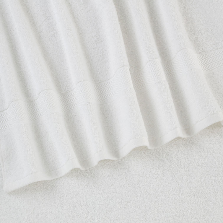 Oversized White Cotton Hand Towel Set of Six