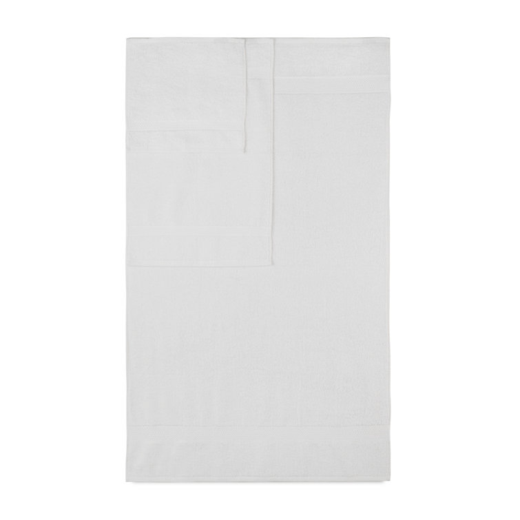 Oversized White Cotton Hand Towel Set of Six