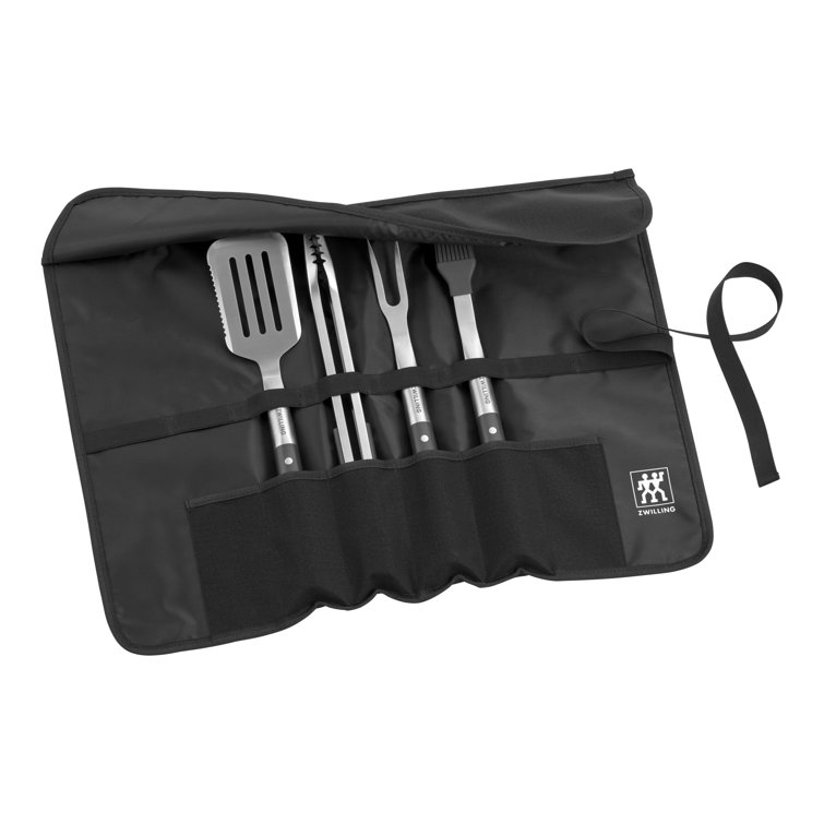 ZWILLING Stainless Steel 5-Piece Grill Tool Set with Black Wrap