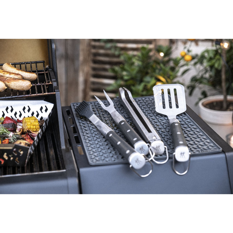 ZWILLING Stainless Steel 5-Piece Grill Tool Set with Black Wrap