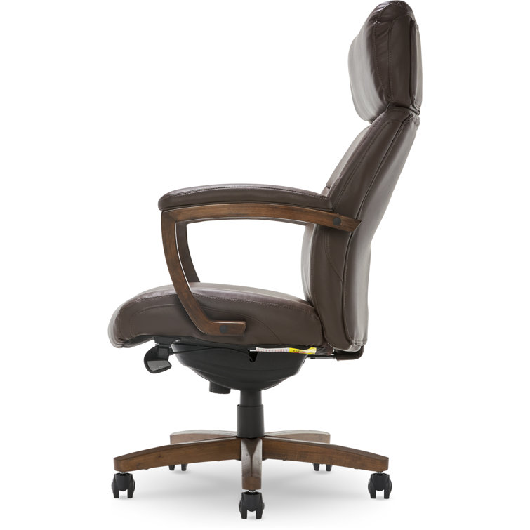 Modern Executive High-Back Brown Leather Swivel Chair with Lumbar Support