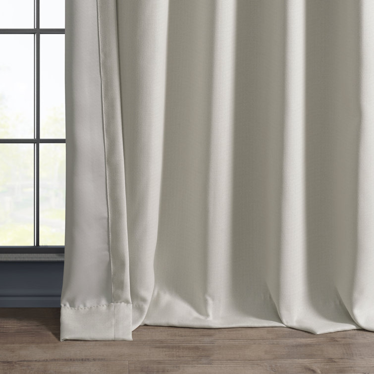 Denim Blue Faux Linen Blackout Curtains, 100" x 84"