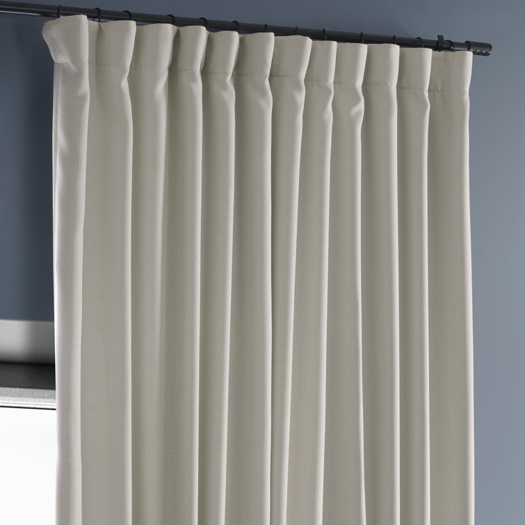 Denim Blue Faux Linen Blackout Curtains, 100" x 84"