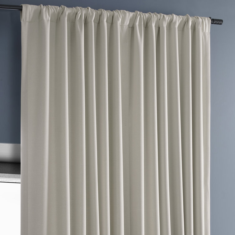 Denim Blue Faux Linen Blackout Curtains, 100" x 84"