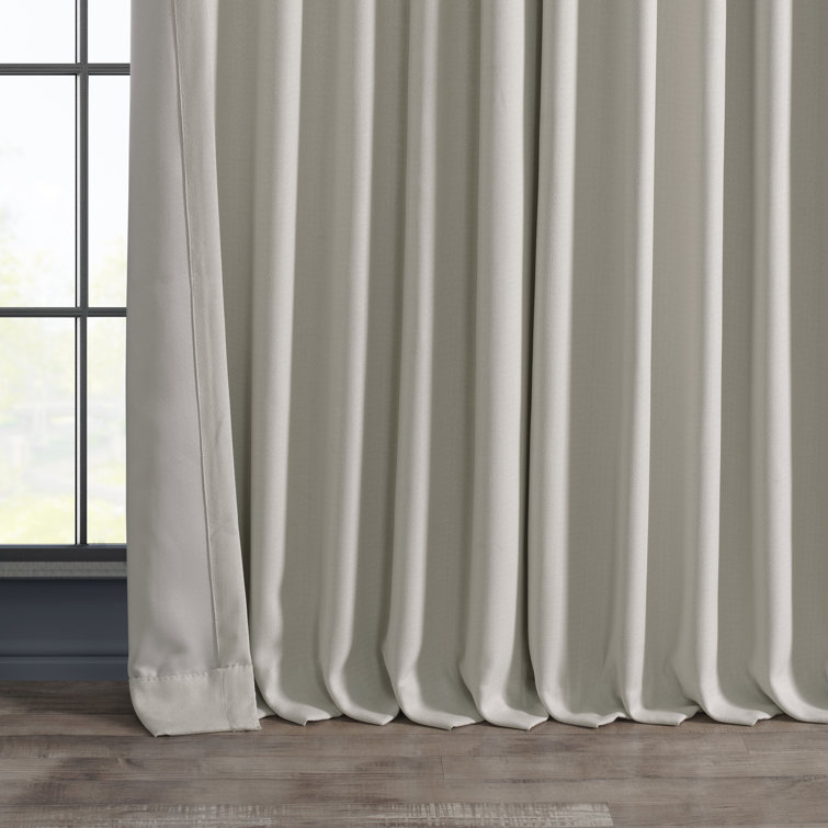 Denim Blue Faux Linen Blackout Curtains, 100" x 84"