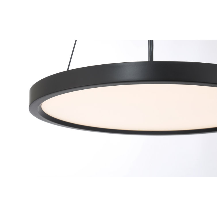 15" Coal Aluminum LED Pendant with Acrylic Shade